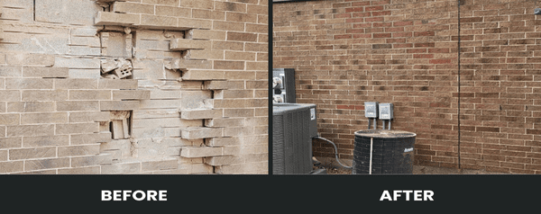 Brick Repair before and after 2