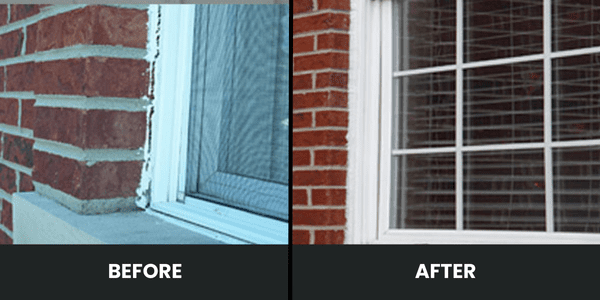 Caulking before and after 1